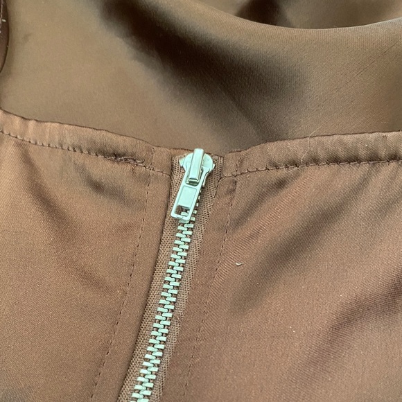 Brown Satin Cowl Neck Top - Picture 4 of 4
